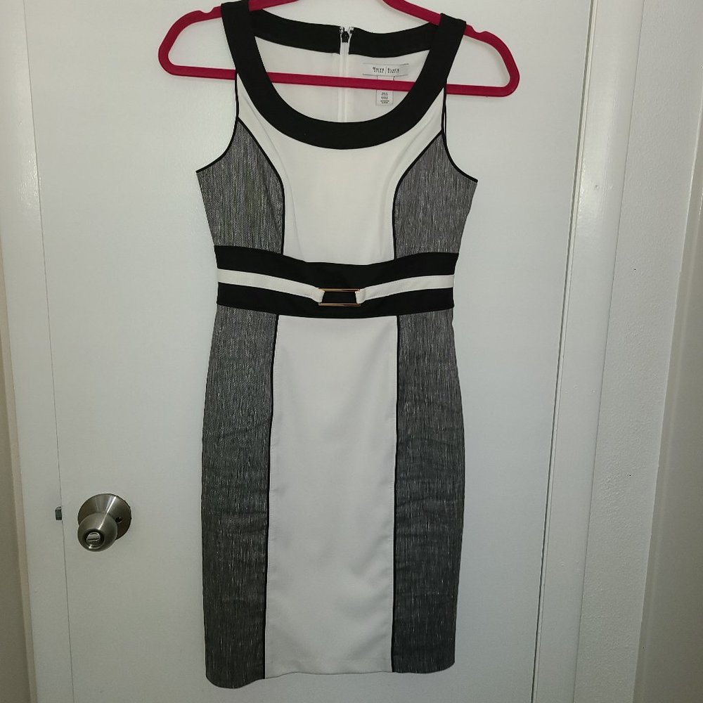 White House Black Market Sleeveless Black & White Dress